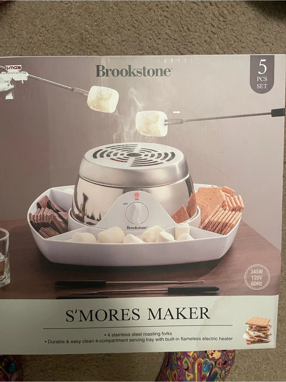 Brookstone Silver and White Indoor S'mores Maker - 5 Piece Set